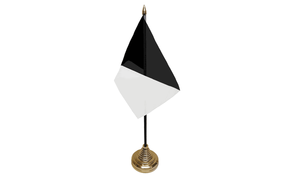 Black and White - Diagonally Divided Table Flags